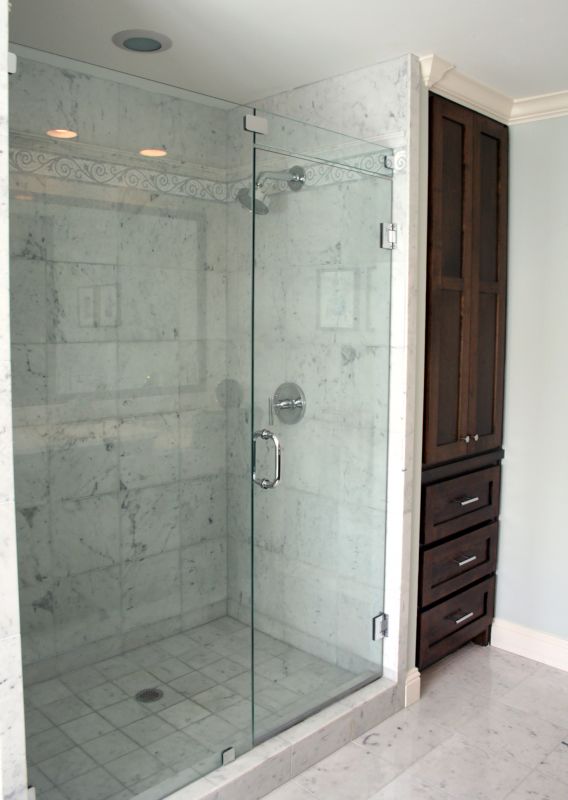 Contemporary Shower with Glass Walls